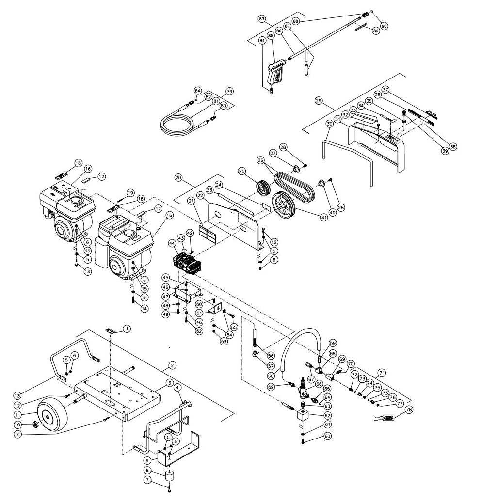 CW-3004-4MGH (sn:0-10070000), CW-3004-4MGV (sn:0-10070000) Frame Assembly Parts By MI-T-M