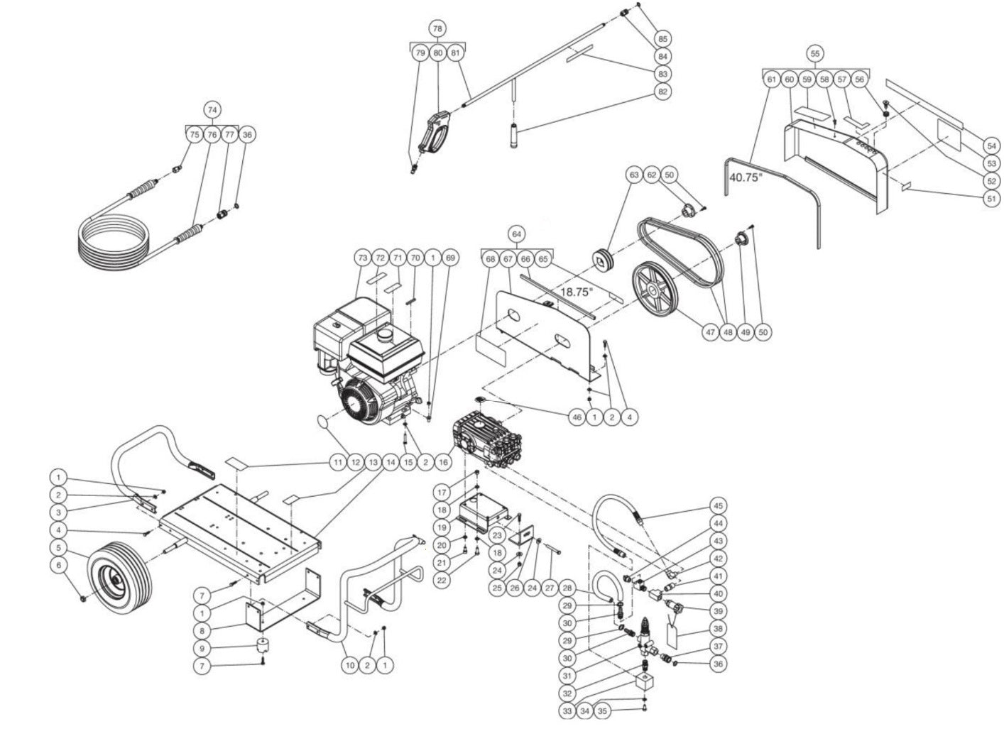 CW-3004-4MGK (sn:0-99999999), CW-3004-4MGM (sn:0-99999999) Frame Assembly Parts By MI-T-M