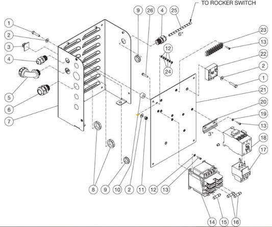 CW-3004-SME3 (sn:11356792-99999999), CW-3005-SME3 (sn:0-99999999) Electric Box Assembly Parts by MI-T-M