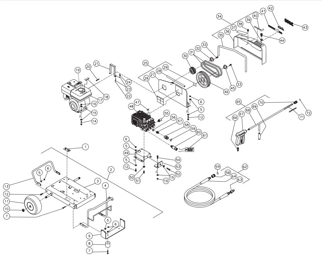 CW-3504-1MHB (sn:0-99999999) Frame Assembly Parts By MI-T-M
