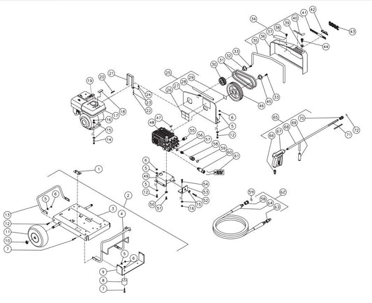 CW-3504-1MHB (sn:0-99999999) Frame Assembly Parts By MI-T-M