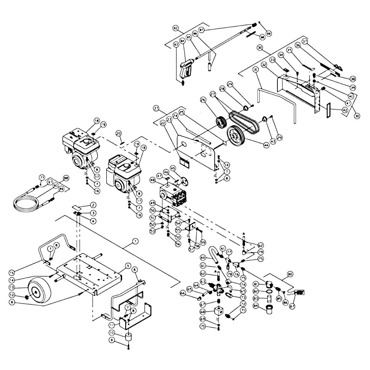 CW-3504-3MGH, CW-3504-3MGV (sn:317279-99999999) Frame Assembly Parts By MI-T-M