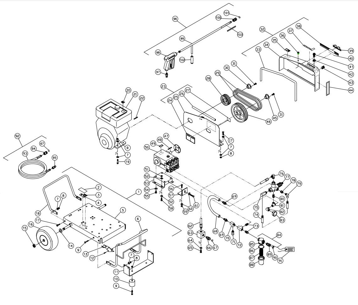 CW-3504-3MV0 (sn:0-99999999) Frame Assembly Parts By MI-T-M