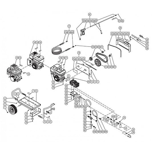 CW-3504-4MGH, CW-3504-4MGR, CW-3504-4MGV Frame Assembly Parts By MI-T-M