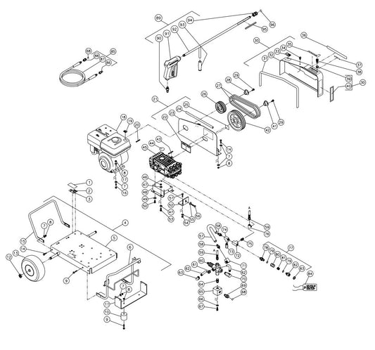 CW-3504-5MGH/5MGM/5MGK (sn:0-99999999) Frame Assembly Parts By MI-T-M
