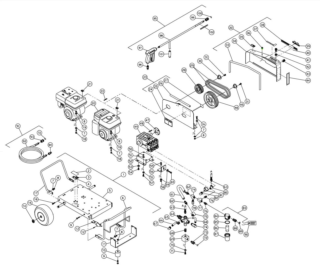 CW-4003-3MGH, CW-4003-3MGV (sn:0-317278) Frame Assembly Parts By MI-T-M
