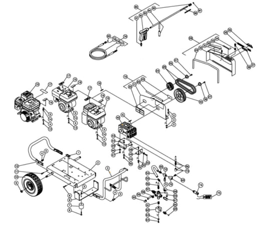 CW-4003-3MGH, CW-4003-3MGV (sn:10070001-99999999), CW-4003-3MGR (sn:0-99999999) Frame Assembly Parts By MI-T-M