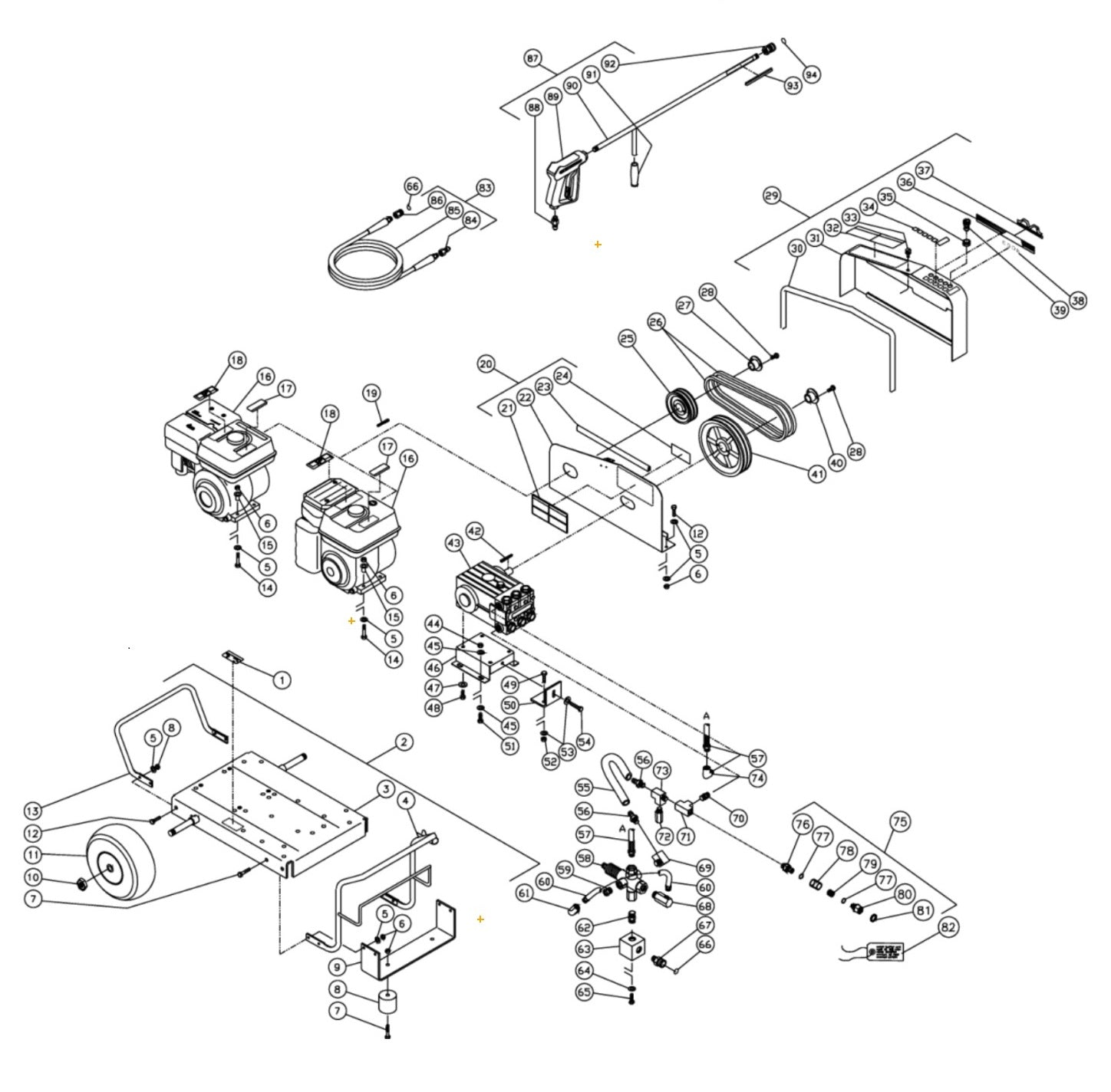 CW-4003-3MGH, CW-4003-3MGV (sn:317279-10070000) Frame Assembly Parts By MI-T-M