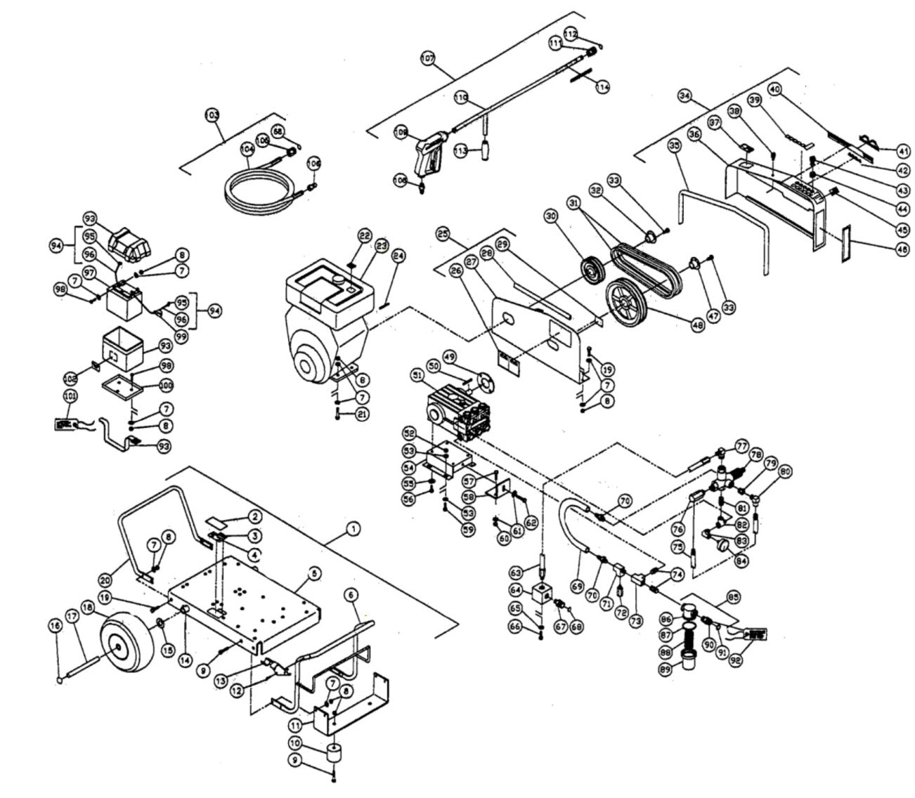 CW-4004-3MV0 (sn:0-317278) Frame Assembly Parts By MI-T-M