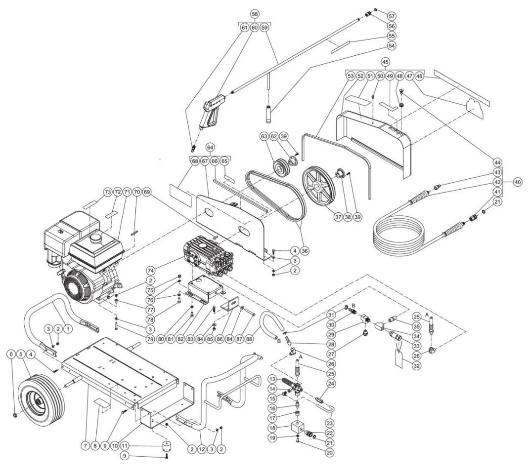 CW-4004-5MGH (sn:0-10909573) Frame Assembly Parts By MI-T-M