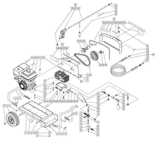CW-4004-5MGH (sn:10909574-11418874), CW-4004-5MGH (sn:11418875-99999999) Frame Assembly Parts By MI-T-M