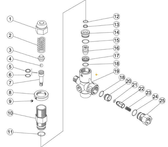 CW-5004, CWC-4004,  CWC-4005, CWC-5004, CWC-5005 Series Pressure Washer Unloader Assembly Parts by MI-T-M