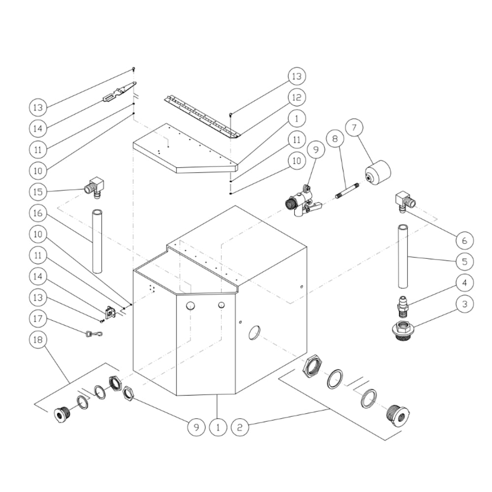 CW-6106-2MDK (sn:0-99999999) Float Tank Assembly Parts by MI-T-M