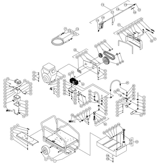 CWC-4004-1MGV (sn:0-10005894) Frame Assembly Parts by Mi-T-M