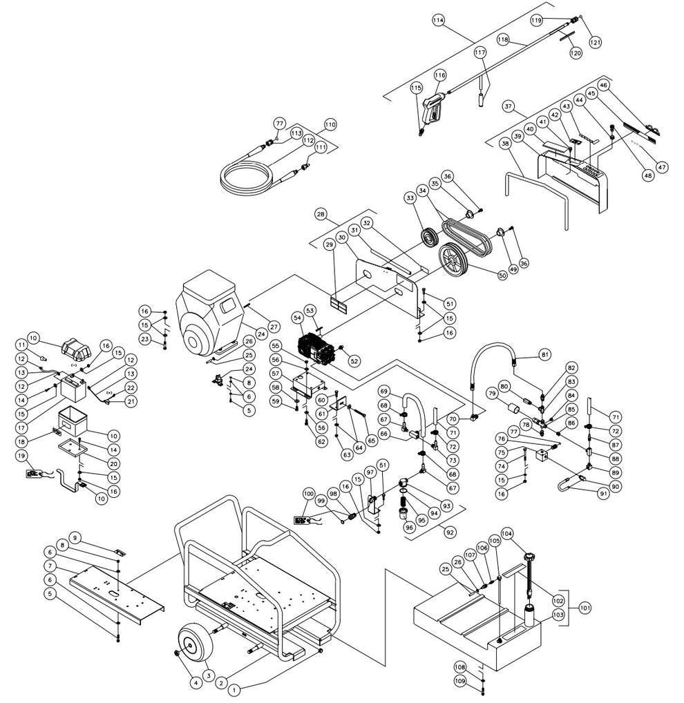 CWC-4004-1MGV (sn:0-10005894) Frame Assembly Parts by Mi-T-M