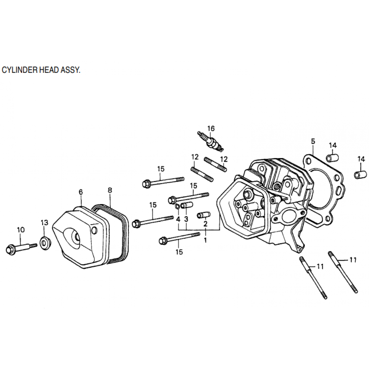 GA6H GA6HA HONDA GX340K1EDE2 ENGINE Cylinder Head Assembly Parts By Multiquip