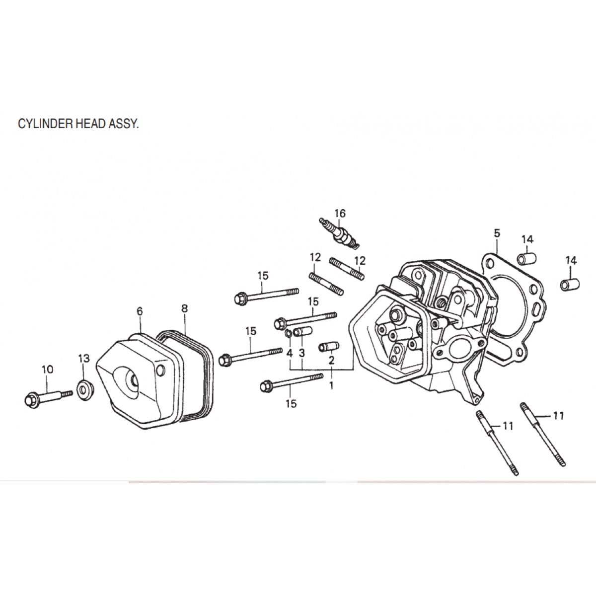 GA6HE-GA6HEA—HONDA GX340K1EDE2 ENGINE—Cylinder Head Assembly Parts By Multiquip