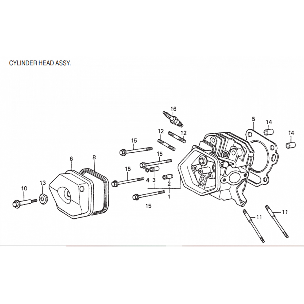 GA6HE-GA6HEA—HONDA GX340K1EDE2 ENGINE—Cylinder Head Assembly Parts By Multiquip