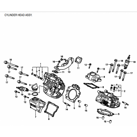 GA97HZ GA-9.7 HZ —HONDA GX610K1 ENGINE — Cylinder Head Assembly Parts By multiquip