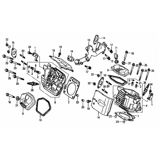 GA97HE GA9.7HE—HONDA GX610K1VD/U1VD ENGINE —Cylinder Head Assembly Parts By Multiquip