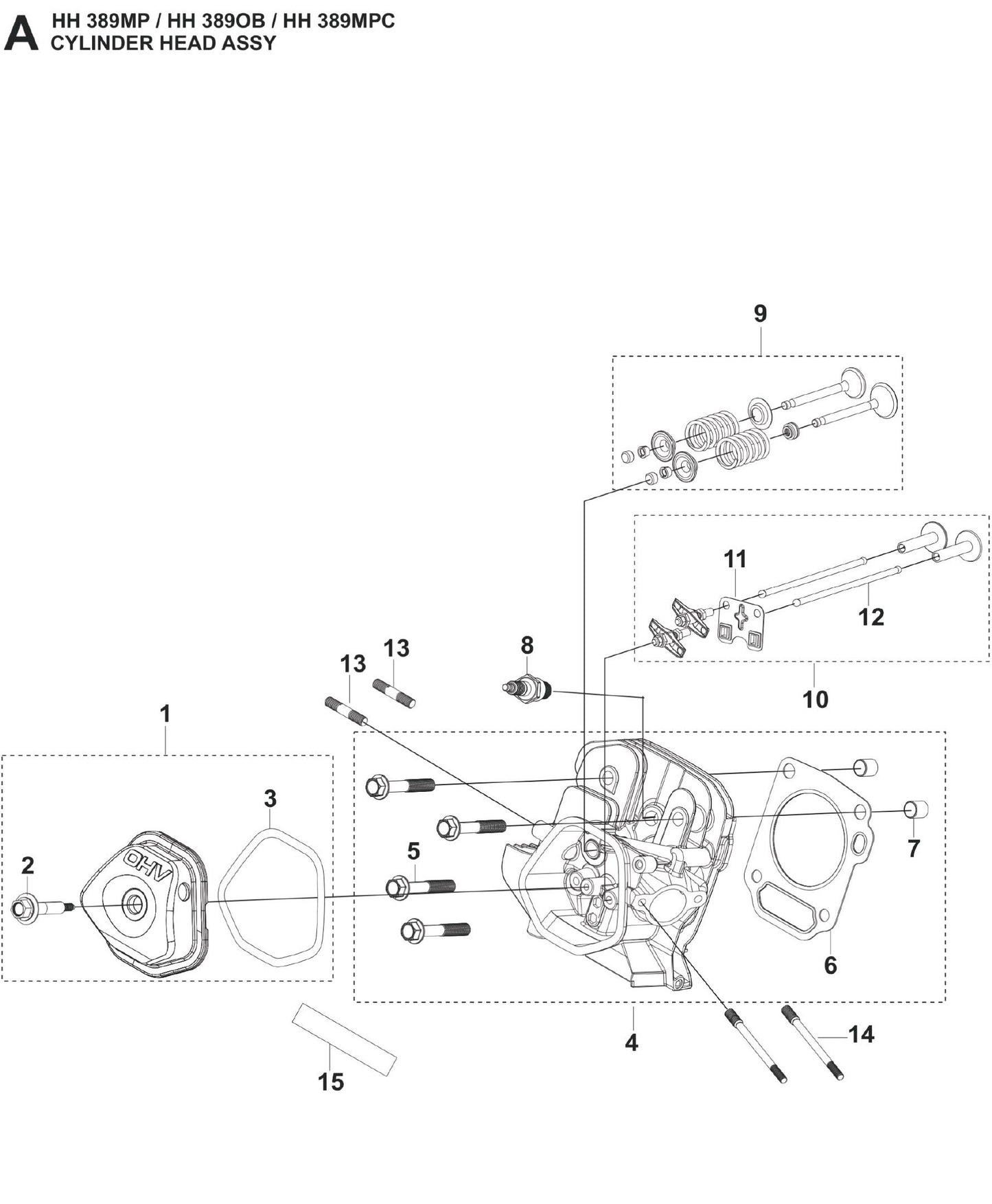 Cylinder Head Assembly Parts For FS400 LV S By Husqvarna