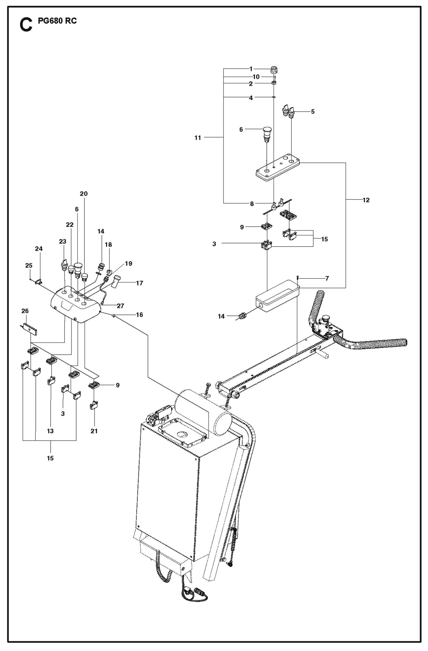 C Parts For PG 680 RC By Husqvarna