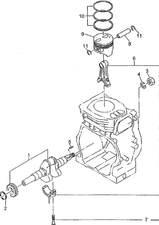 Crankshaft Assembly Parts For MAC6000 Air Compressor By Makita