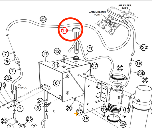 23514 Cap, Fuel Epa for AR13HA SN 110301 And Above Ride On Tandem Drum Roller with Diesel Engine by Multiquip 