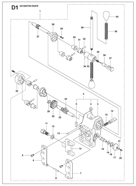 Carriage Parts for DS 50 AT-1 By Husqvarna