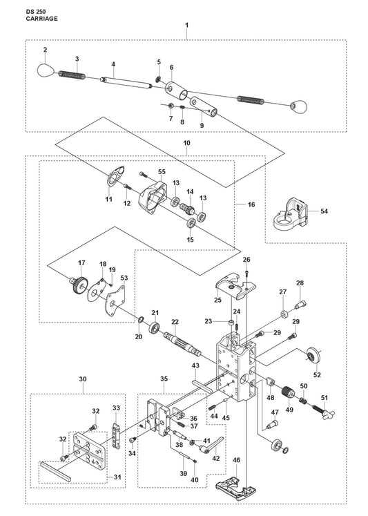 Carriage Parts for DS 250 By Husqvarna