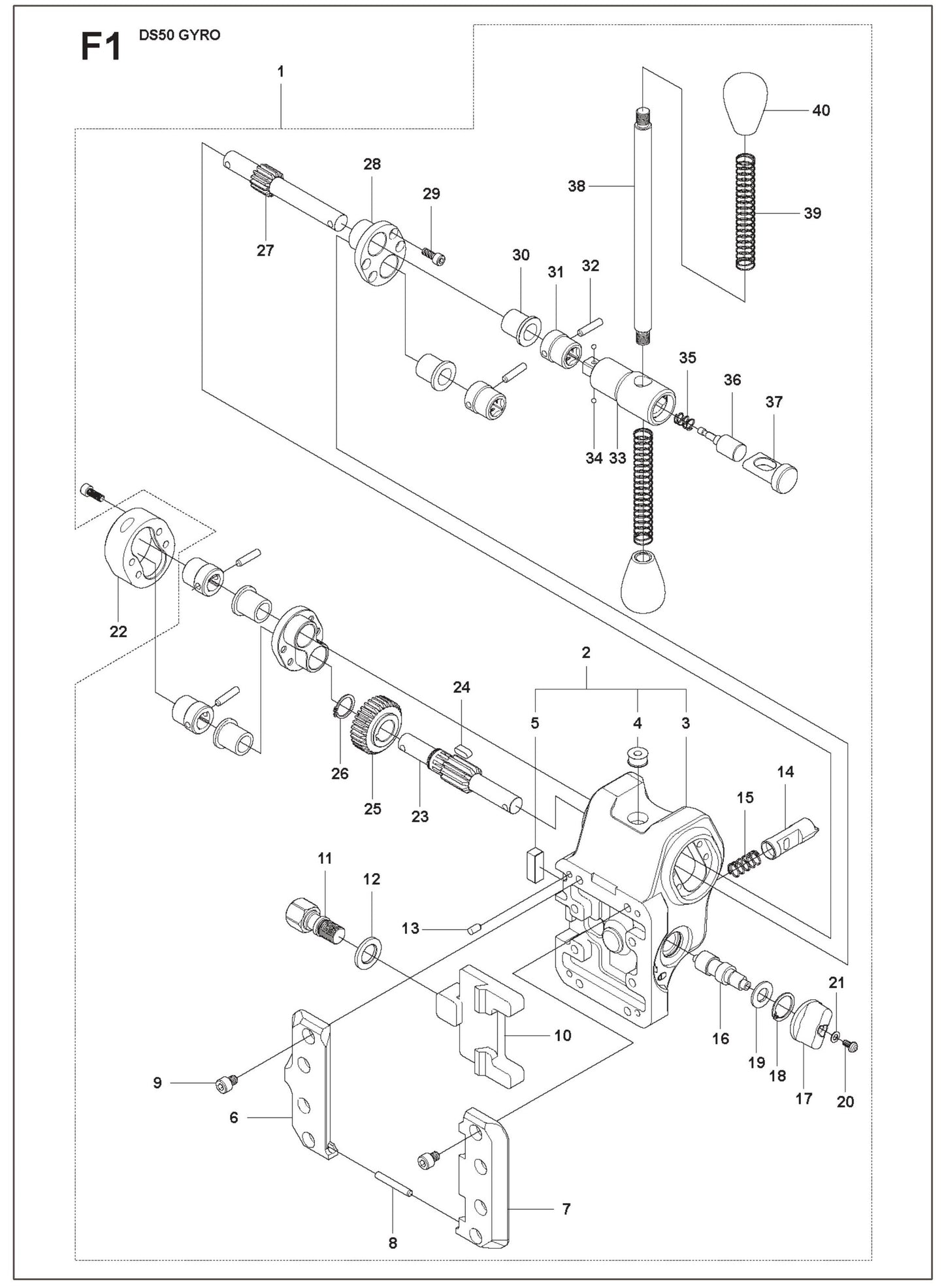 Carriage Parts for DS 50 Gyro By Husqvarna