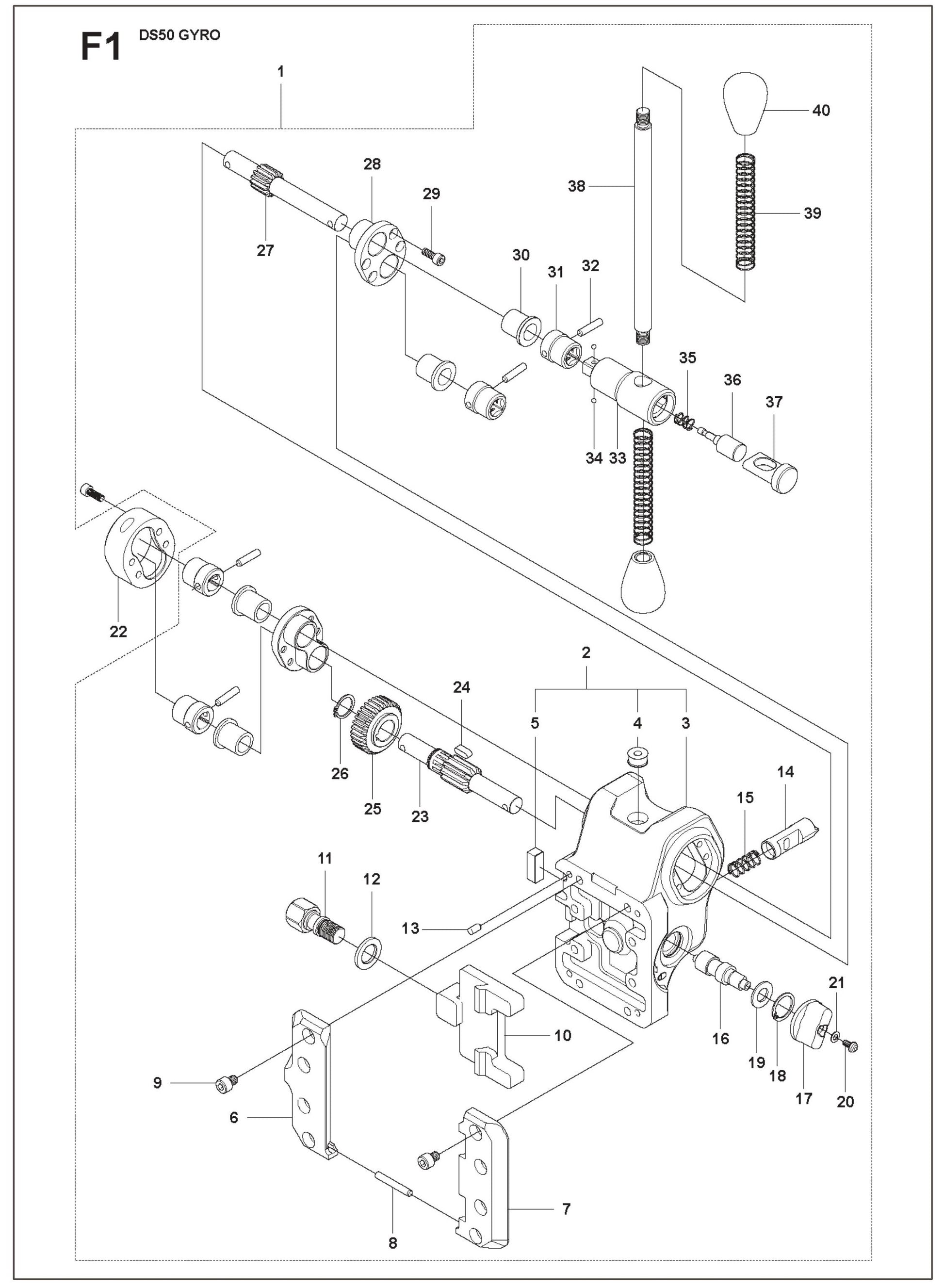 Carriage Parts for DS 50 Gyro By Husqvarna