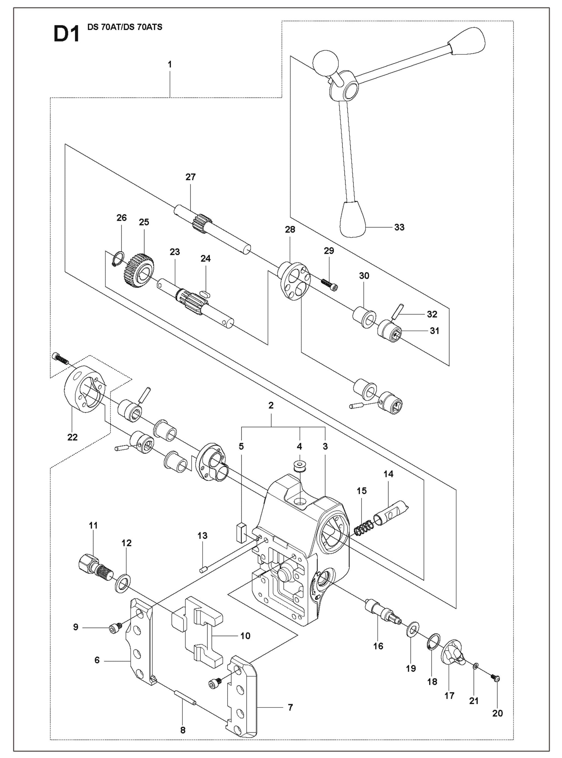 Carriage Parts for DS 70 AT By Husqvarna