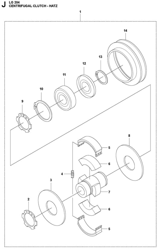 Centrifugal Clutch - Hatz Parts For LG 204 Diesel By Husqvarna