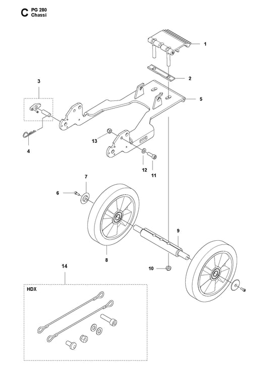 Chassi Parts For PG 280 v.4 By Husqvarna