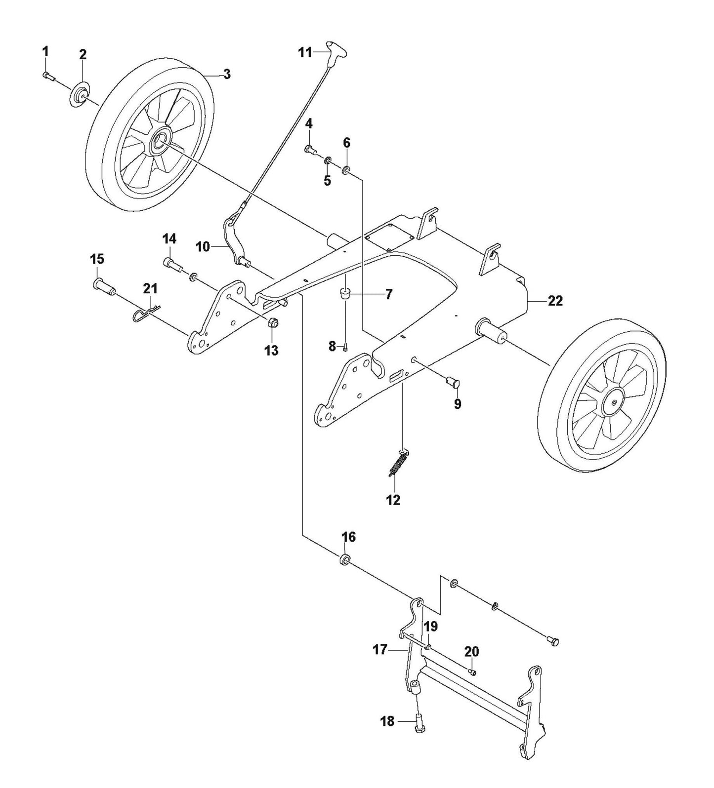 PG 400 Petrol Chassis and Frame Assembly Parts by Husqvarna