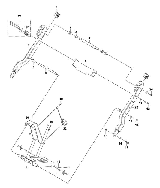 PG 400 Petrol Chassis Lower Assembly Parts by Husqvarna