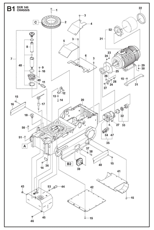 Chassis Parts for DXR 140 By Husqvarna
