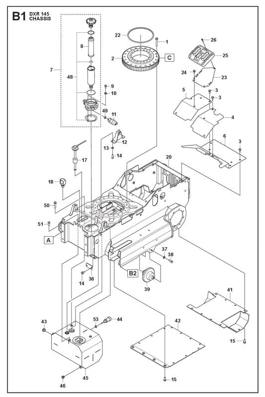 Chassis Parts for DXR 145 By Husqvarna