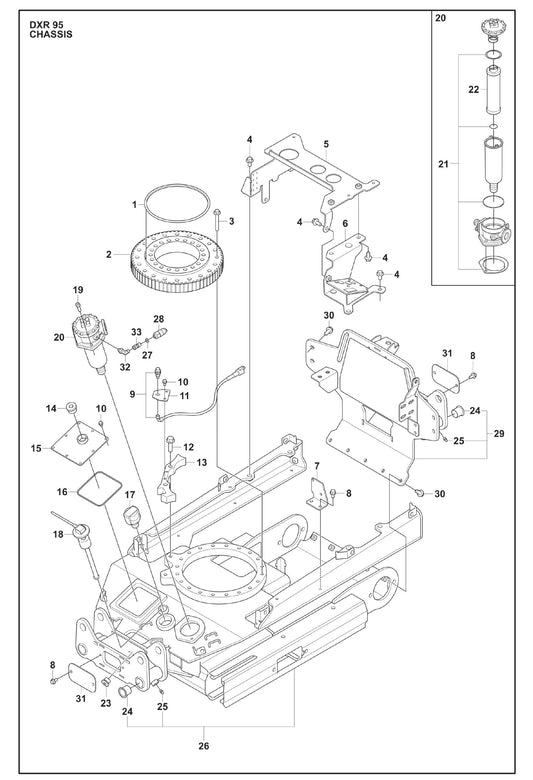 Chassis Parts for DXR 95 By Husqvarna