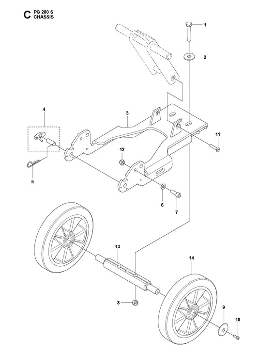 Chassis Parts For PG 280 S v.1 By Husqvarna