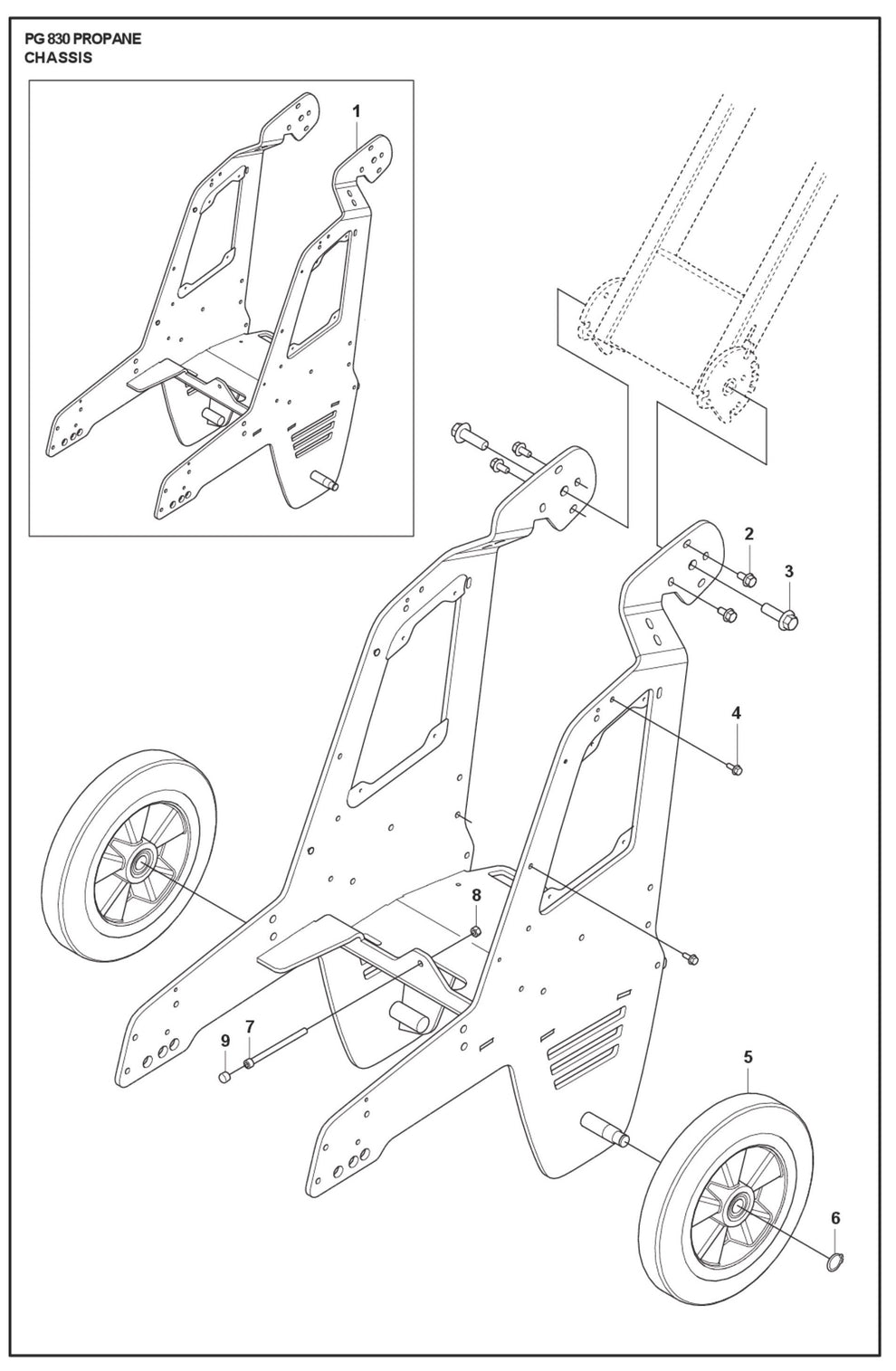 Chassis Parts For PG 830 P By Husqvarna