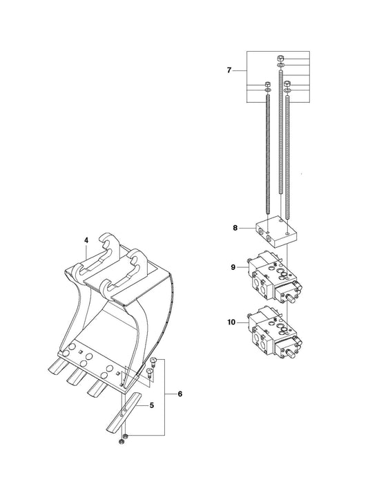 Chisels and Bucket Parts for DXR 250 By Husqvarna