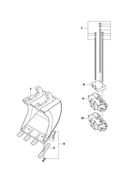 Chisels and Bucket Parts for DXR 300 By Husqvarna