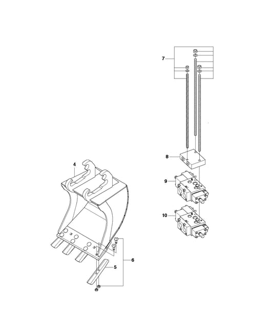 Chisels and Bucket Parts for DXR 270 By Husqvarna