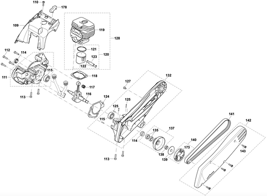 Clutch, Piston, Cylinder, Crank Case Parts For Makita EK6101 PC-6114 Concrete Circular Saw