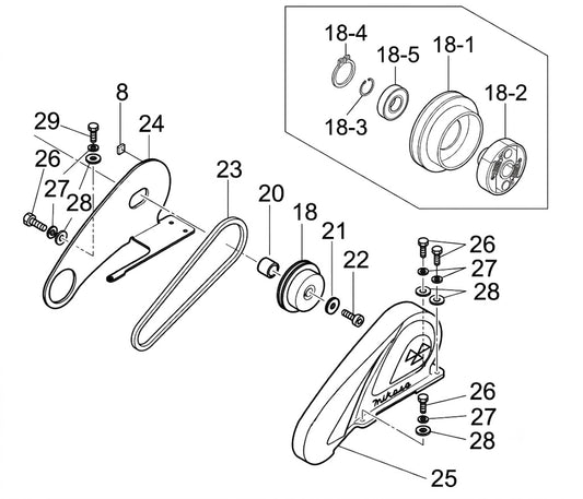 Belt and Clutch Assembly Parts for MVC88 Plate Tampers