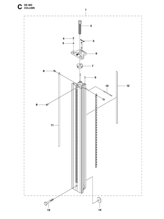 Column Parts for DS 450 By Husqvarna