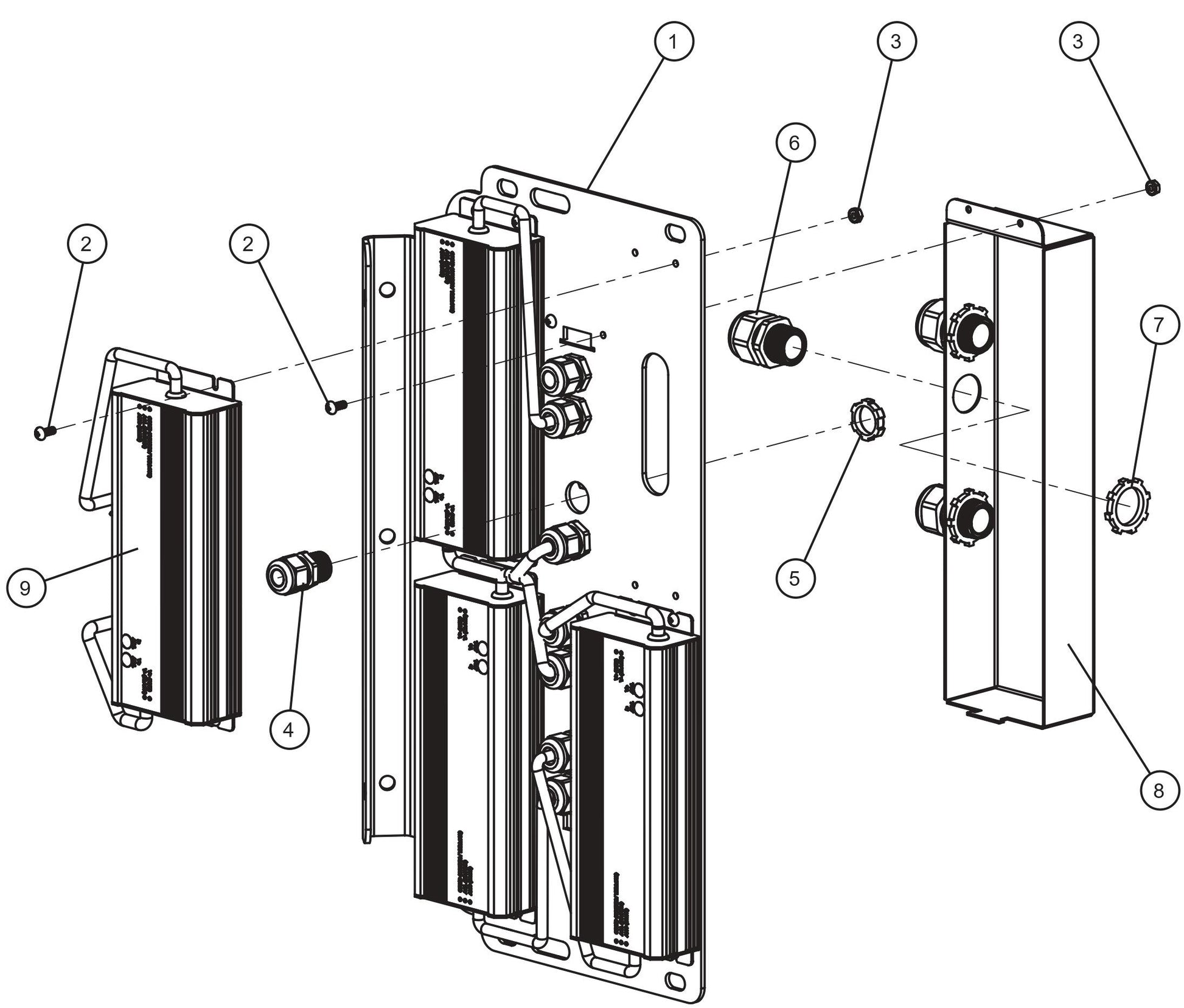 V Series Night-Lite Pro II Conssin COB LED 4 Driver Assembly Parts By Allmand