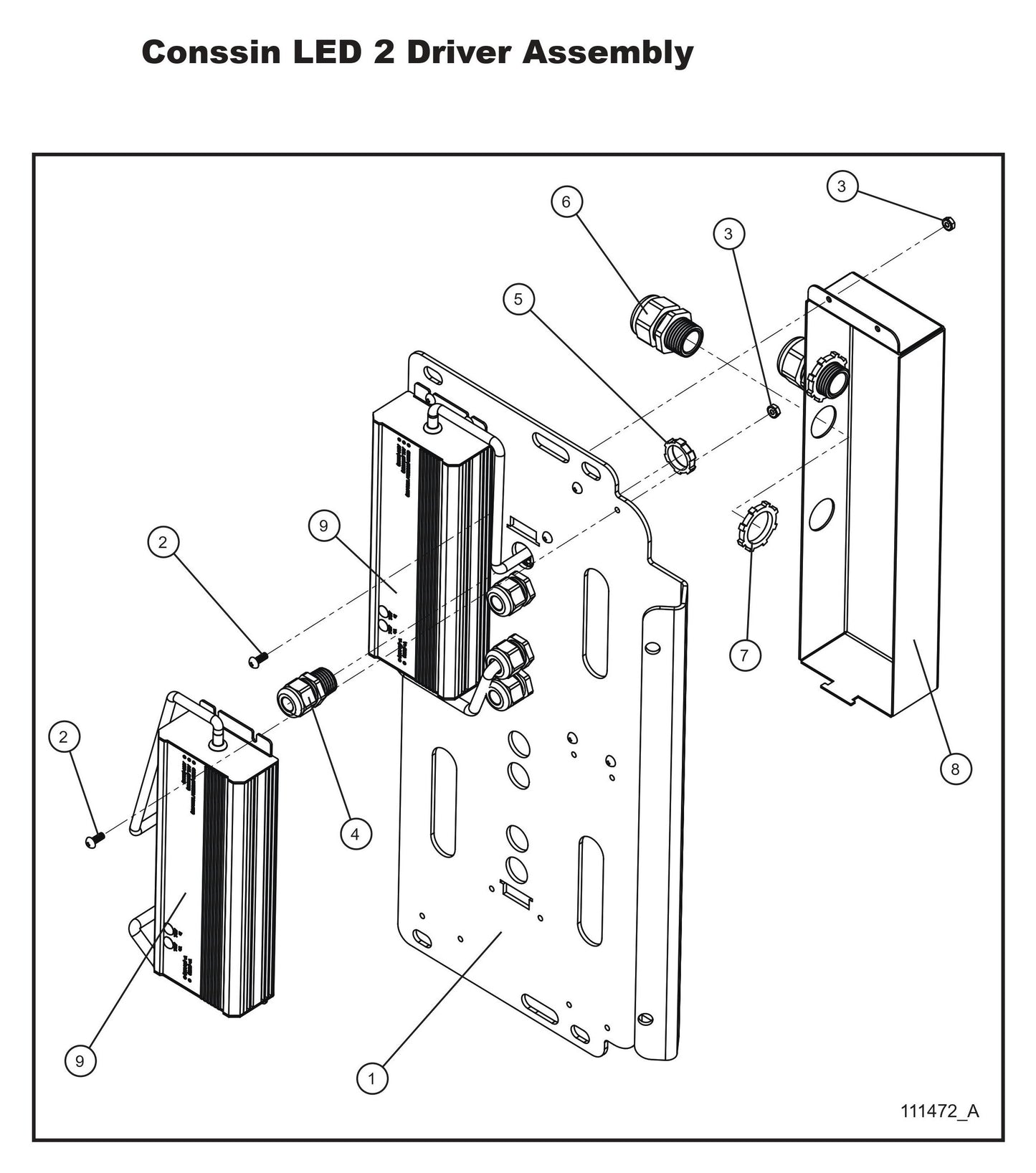 Conssin LED 2 Driver Assembly Parts By Allmand